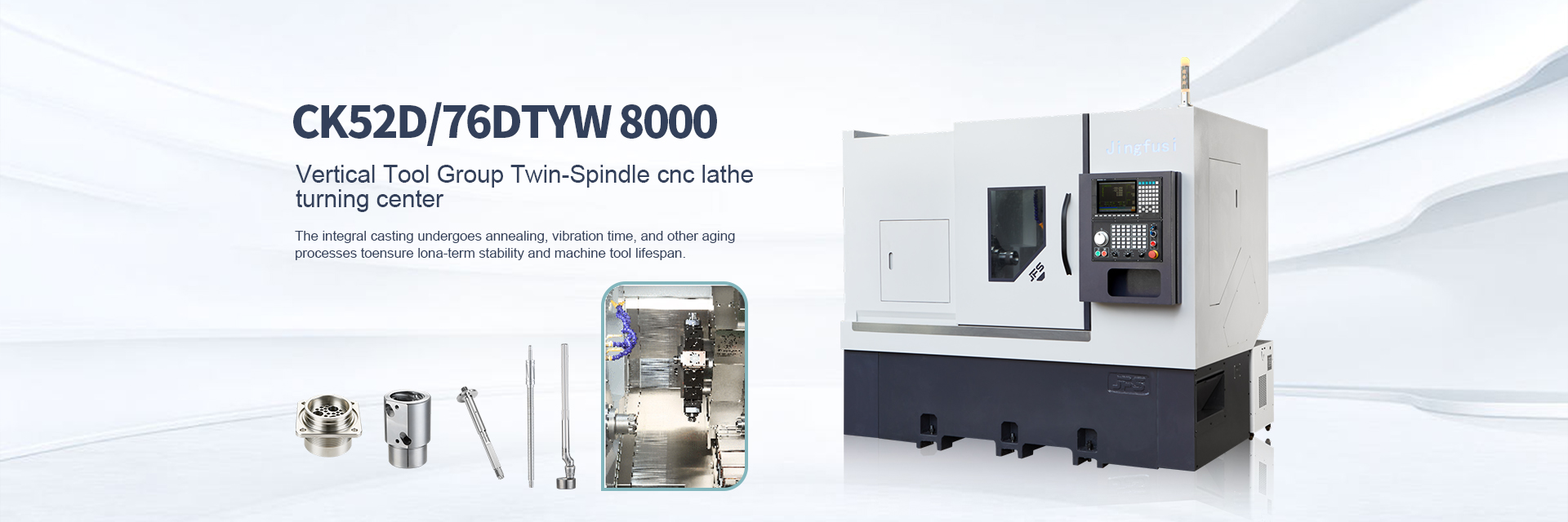 ဒေါင်လိုက် Tool Group Twin-Spindle CNC Lath Turning Center